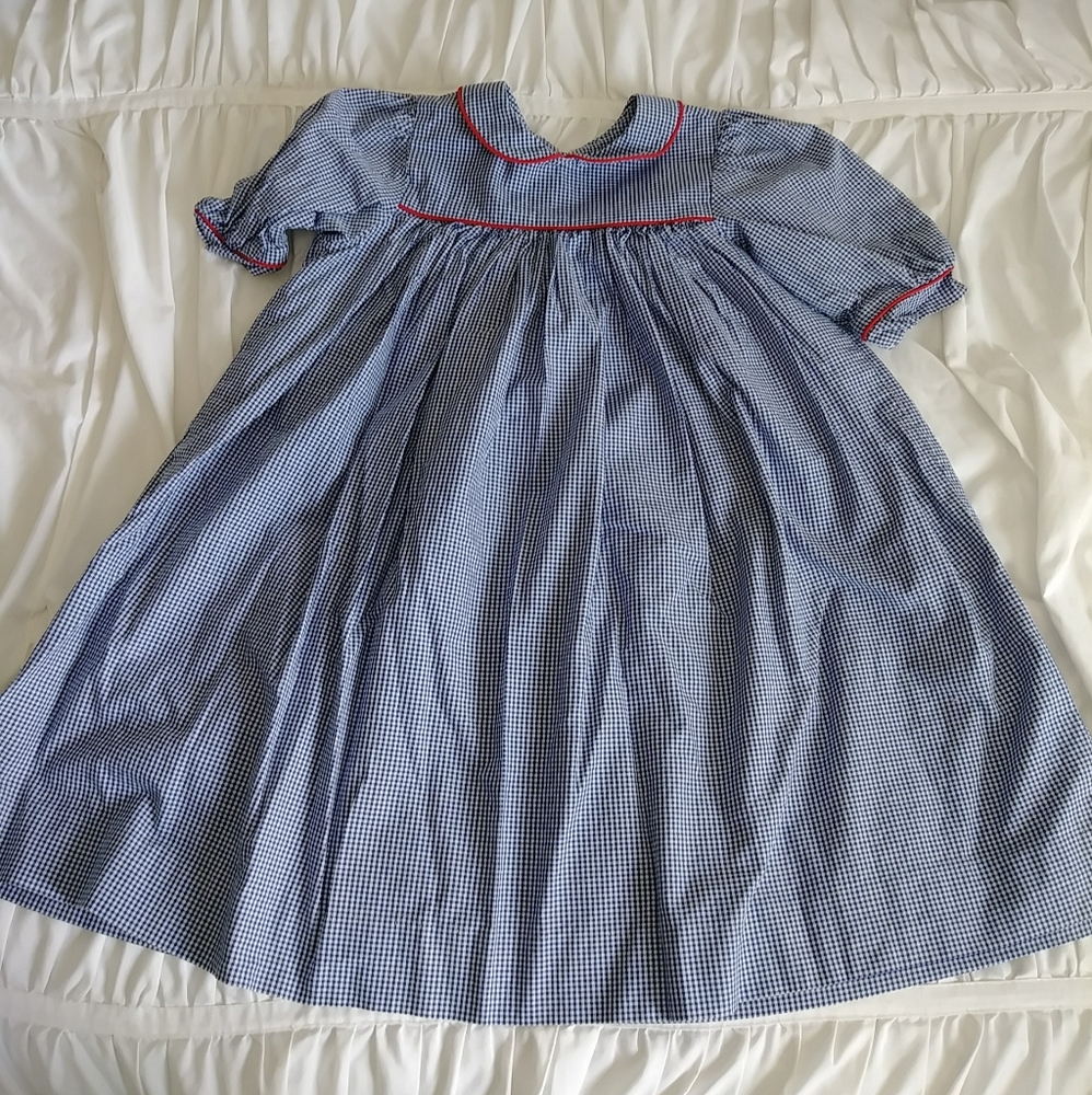Navy Gingham Dress